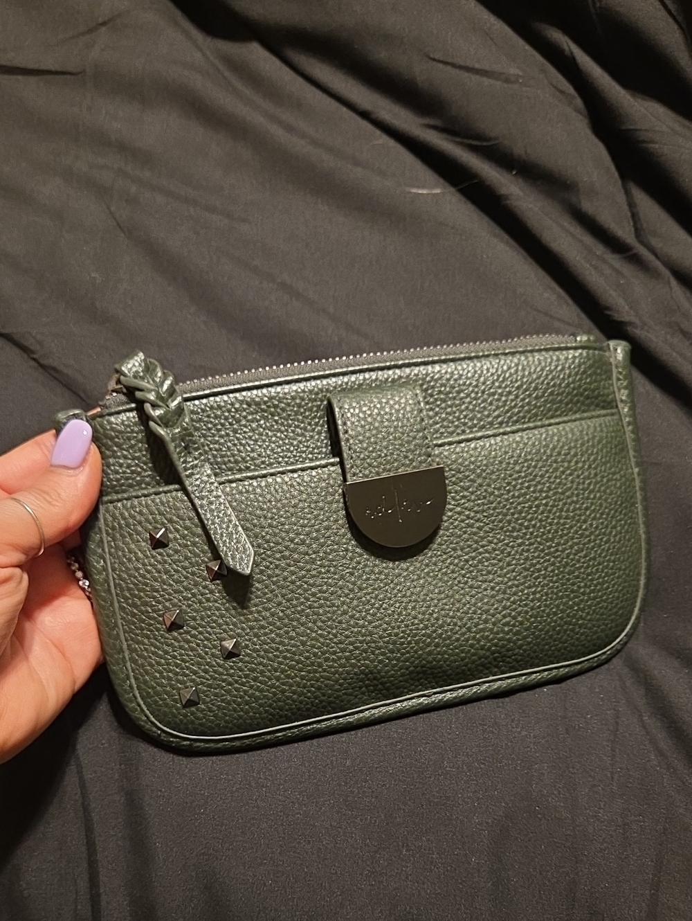 Rad Rev PINE Green Pebbled Leather Wristlet Wallet